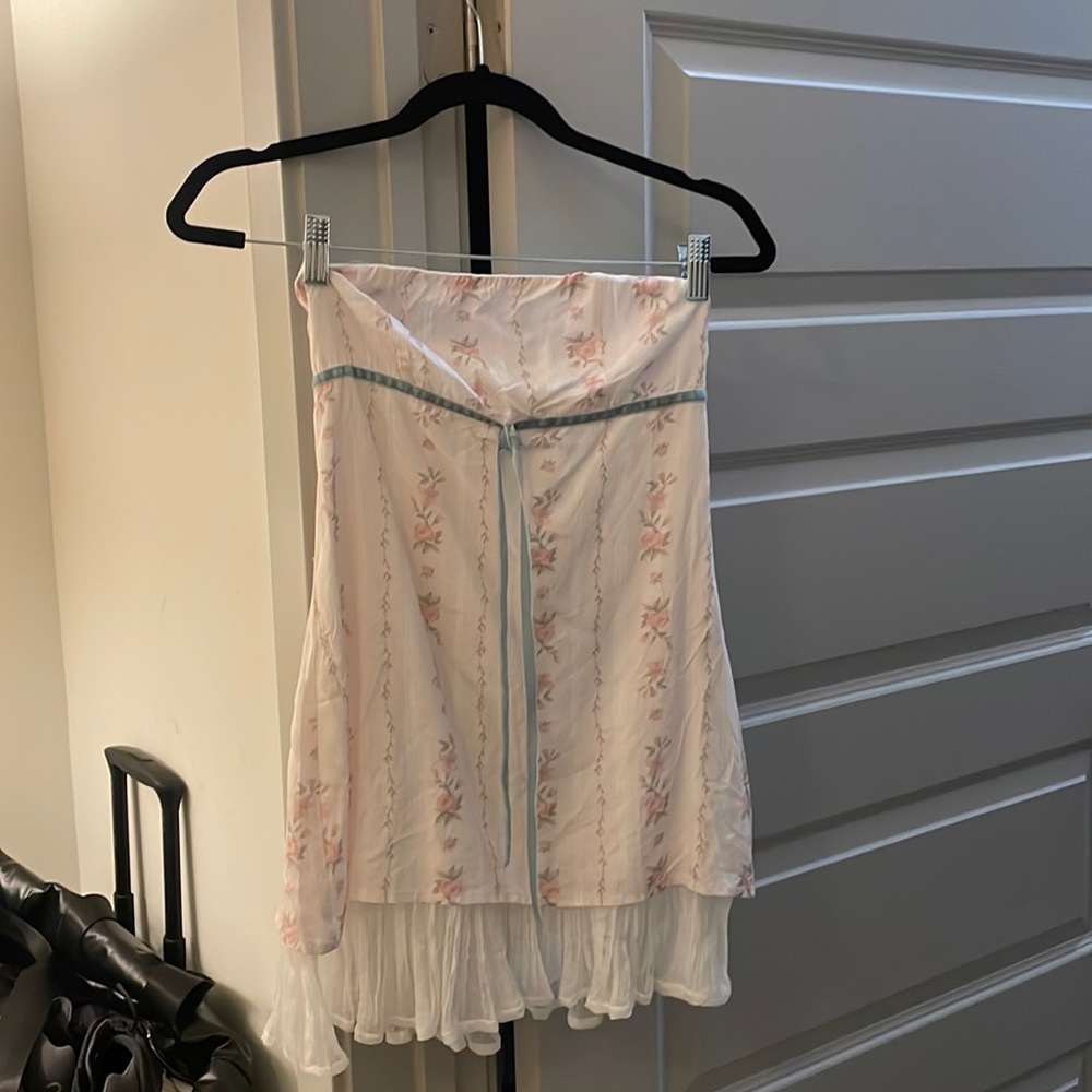 Princess Polly coquette floral strapless mini dress